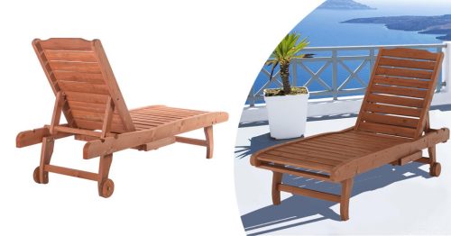 Timeless Garden Állítható fa pihenőágy kihúzható tartóval (HOP1001702)