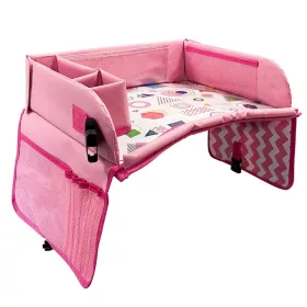   Timeless Tools Hordozható gyerekasztal autóba, zsebekkel, pink (HOP1001719-2)