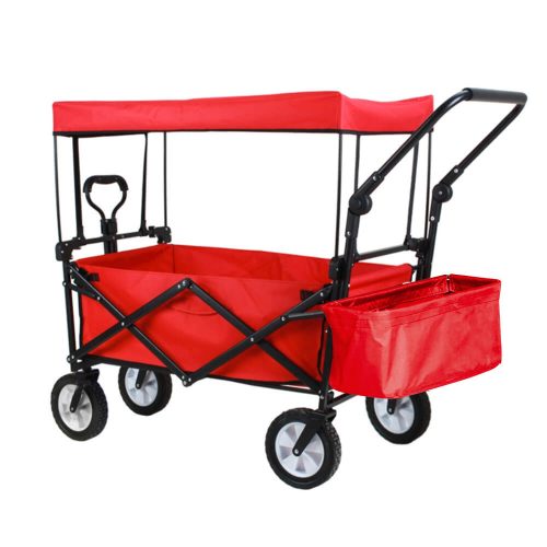 Timeless Garden Összecsukható kocsi tetővel, húzható-tolható, piros (HOP1001724-3)