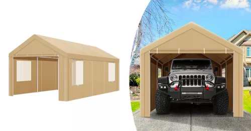 Timeless Tools Autóbeálló sátor, bézs (HOP1001732)