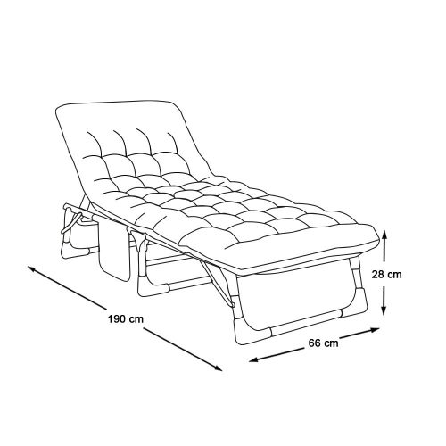 Timeless Garden Összecsukható kempingágy állítható fejtámlával, 2 színű matraccal (HOP1001733)