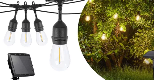Timeless Garden Kültéri szolár dekor égősor, 15 db E27 LED lámpával, 15m (HOP1001741)