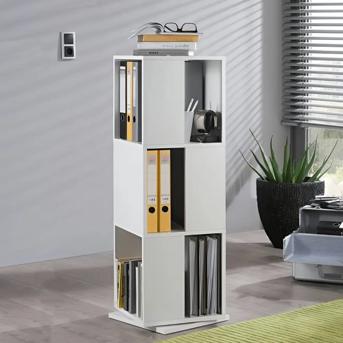 Timeless Home Forgó könyvespolc, 34x34x108 cm, fehér (HOP1001746)