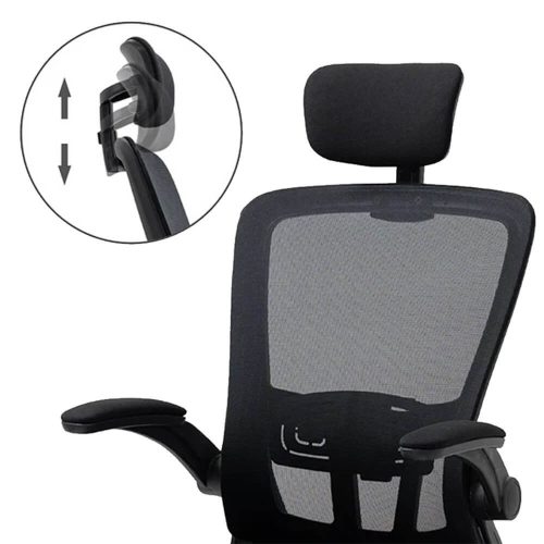 Timeless Office Ergonomikus irodai szék deréktámasszal, fejtámlával, fekete (HOP1001787-1)