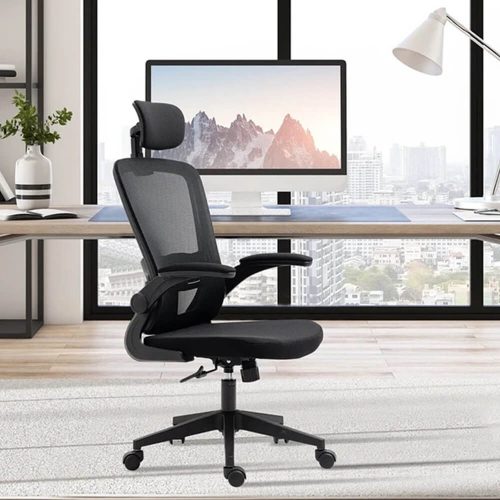 Timeless Office Ergonomikus irodai szék deréktámasszal, fejtámlával, fekete (HOP1001787-1)