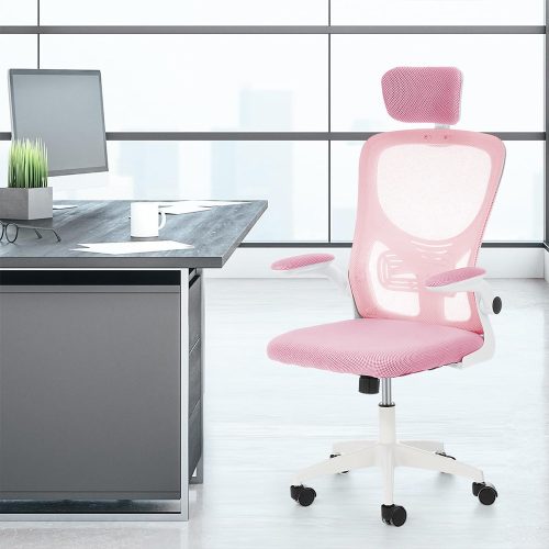Timeless Office Ergonomikus irodai szék deréktámasszal, fejtámlával, rózsaszín (HOP1001787-4)