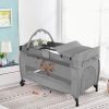 Timeless Home Utazóágy pelenkázó lappal és játékhíddal, szürke (HOP1001795)