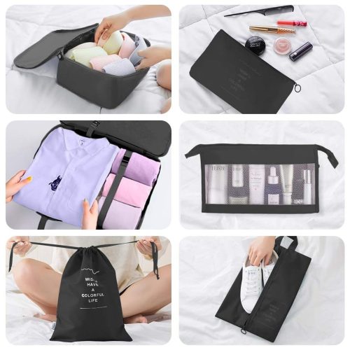 Timeless Home Bőröndrendszerező szett 8 darabos, fekete (HOP1001797-1)