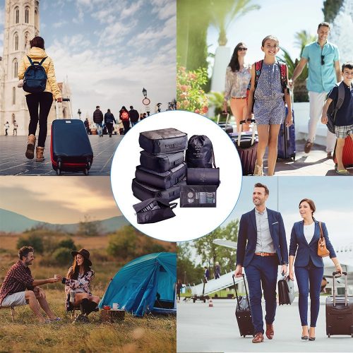 Timeless Home Bőröndrendszerező szett 8 darabos, fekete (HOP1001797-1)