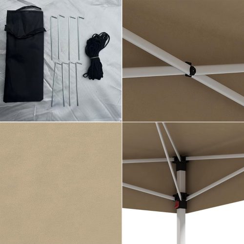 Timeless Garden Pavilon hátfallal, zsebekkel 3x3x2,8 m, bézs (HOP1001868)