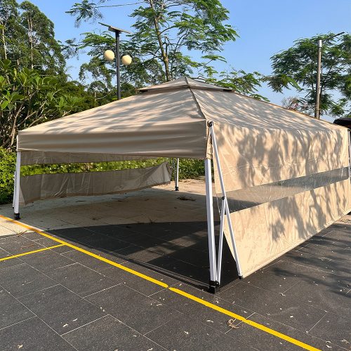 Timeless Garden Pavilon árnyékolóval, félhátfallal, bézs (HOP1001869)