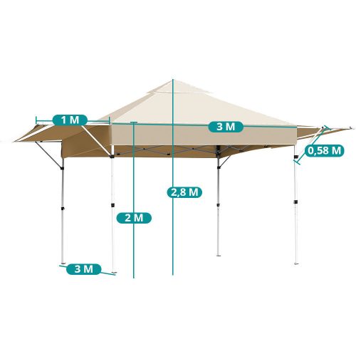 Timeless Garden Pavilon árnyékolóval, félhátfallal, bézs (HOP1001869)