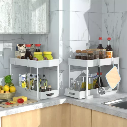 Timeless Gourmet Konyhai rendszerező állvány, 2db, fehér (HOP1001881-1)