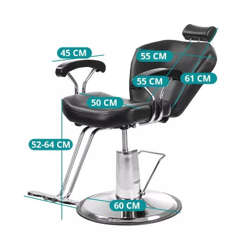 Timeless Beauty Fodrász szék lábtartóval, fekete (HOP1001895)