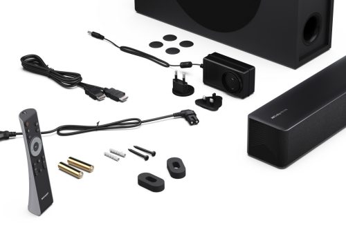 SHARP HT-SBW310 2.1 Dolby Atmos® / DTS Virtual:X® hangprojektor vékony vezeték nélküli mélynyomóval fekete