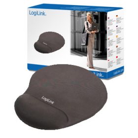 LogiLink Egérpad, géles csuklótámasszal, fekete (ID0027)