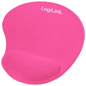 LogiLink Egérpad, géles csuklótámasszal, pink (ID0027P)