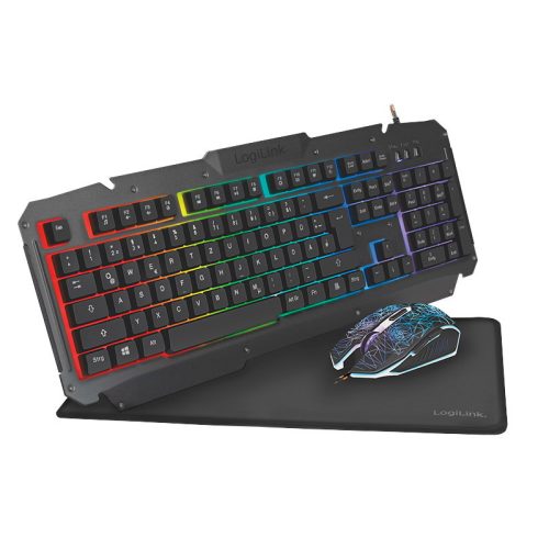 Logilink Gaming szett, billentyűzet, egér és egérpad