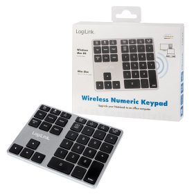   Logilink Billentyűzet, Bluetooth, alumínium, szürke (ID0187)