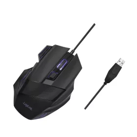   Logilink Ergonomikus USB gamer egér, 2400 dpi, fekete (ID0202)