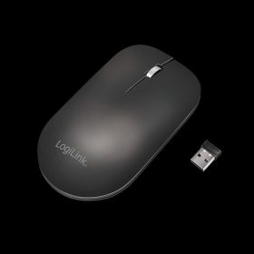   Logilink vezeték nélküli egér, 2,4 GHz, USB-A dongle, fekete (ID0210)