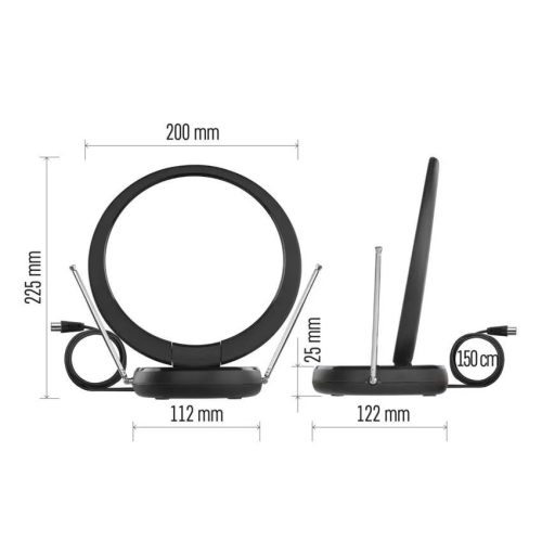 Emos J0704 Szobaantenna CITY RING–C500, DVB-T2, DAB, LTE/4G/5G szűrő