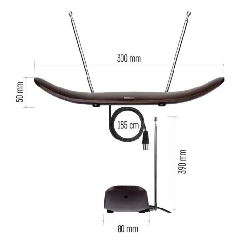 Emos J0708 Szobaantenna CITY WOOD-C500, DVB-T2, DAB, FM, LTE/4G/5G szűrő