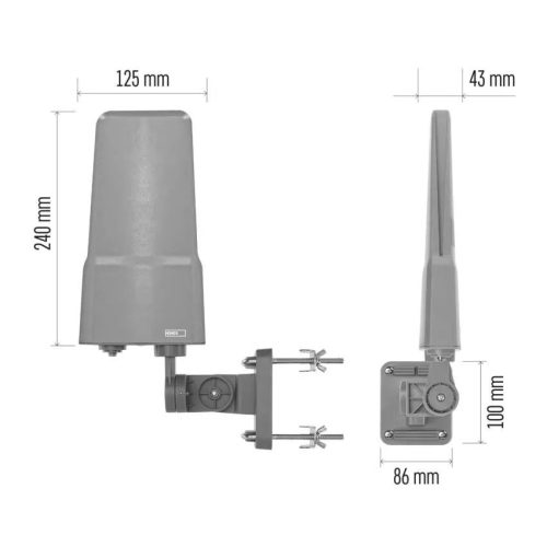 Emos J0804 Univerzális antenna VILLAGE FLIPP–V200, DVB-T2, DAB, LTE/4G/5G szűrő