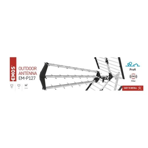 Emos J0907 Kültéri antenna PROFI EM-P127, DVB-T2, LTE/4G/5G szűrő