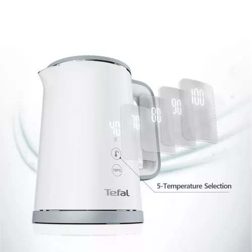 Tefal KO6921E0 Sense Fehér 1 literes, 1800W, digitális kijelzős vízforraló