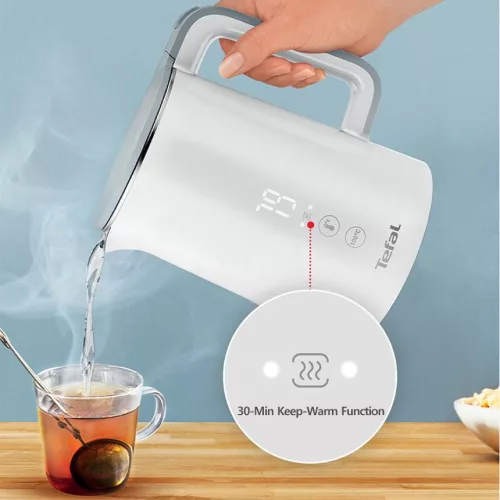 Tefal KO6921E0 Sense Fehér 1 literes, 1800W, digitális kijelzős vízforraló