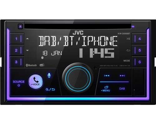 JVC KW-DB95BT 2 DIN méretű autórádió Bluetooth-tal, FM és DAB+ rádióvevővel