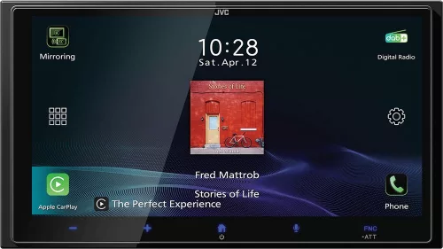 JVC KW-M795DBW Prémium 2 DIN autós multimédia, 6,92” HD kijelző, vezeték nélküli CarPlay/Android Auto, DAB+, DSP (KWM795DBW)