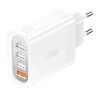XO L100 Fali Hálózati Töltő USB QC 3.0 + 3x USB 2.4A 18W - Fehér