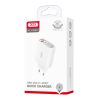 XO L100 Fali Hálózati Töltő USB QC 3.0 + 3x USB 2.4A 18W - Fehér