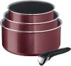 Tefal L2379102 Ingenio Cook'n'Clean edényszett, bordó, 4 részes
