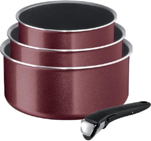 Tefal L2379102 Ingenio Cook'n'Clean edényszett, bordó, 4 részes