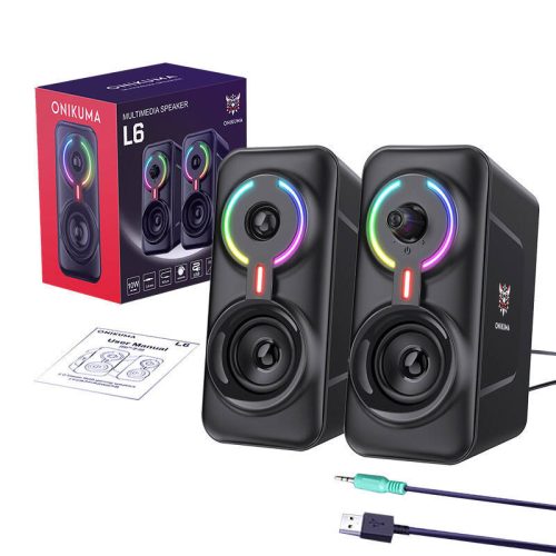 ONIKUMA L6 Multimedia 2.0 BT hangszóró fekete RGB, 2 x 5W