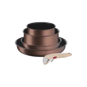   TEFAL L7609153 Ingenio Eco Respect 5 darabos főzőedénykészlet levehető fogantyúval 16/20/22/28 cm barna
