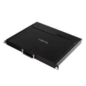   Logilink LCD-KVM-konzol 8 portos KVM kapcsoló, VGA, USB-A, PS/2, alacsony beépítési mélység, QWERTZ (LC0005GE)
