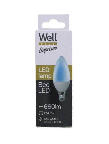 Well LEDLC-C377E14-07-WL E14 LED gyertya 7W 660lm 6500K  - 50W izzó helyett