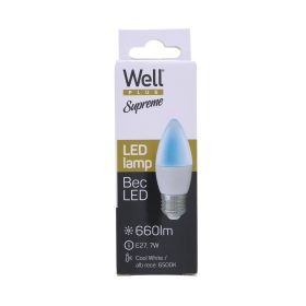  Well LEDLC-C377E27-07-WL E27 LED gyertya 7W 660lm 6500K  - 50W izzó helyett