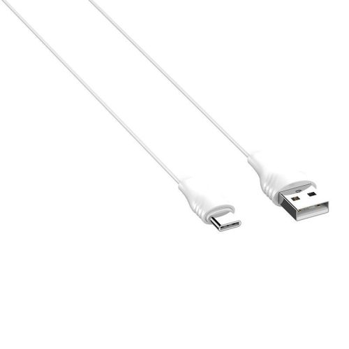 LDNIO LS551 USB-A - USB-C kábel 2.1A 1m, lapos kábel, fehér
