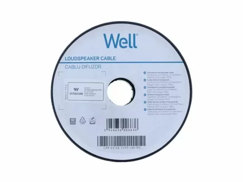 Well LSP-CCA0.35TT-100-WL Hangszóró kábel átlátszó 2x0,35mm²