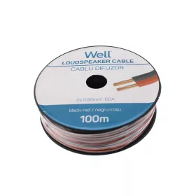   Well LSP-CCA0,50BR-100-WL Hangszóró kábel fekete / piros 2x0,50mm² 100m