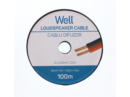 Well LSP-CCA0,50BR-100-WL Hangszóró kábel fekete / piros 2x0,50mm² 100m
