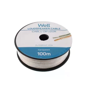   Well LSP-CCA0.50TT-100-WL Hangszóró kábel átlátszó 2x0,5mm²