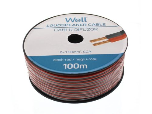 Well LSP-CCA1.00BR-100-WL Hangszóró kábel fekete / piros 2x1mm²