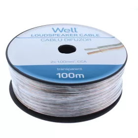   Well LSP-CCA1.00TT-100-WL Hangszóró kábel átlátszó 2x1mm²