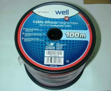 Well LSP-CCA2.50BR-100-WL Hangszóró kábel fekete / piros 2x2,5mm²